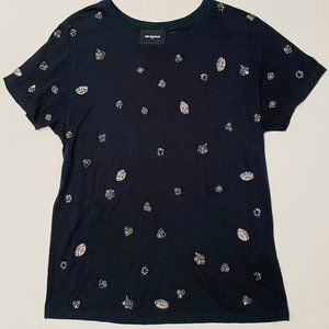 The Kooples Dark Green Studded T-Shirt